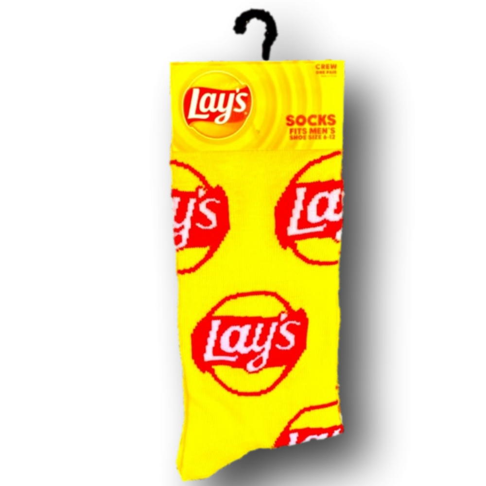 3/$20 Lays Potato Chips Funny Novelty Crew Socks - Brand New